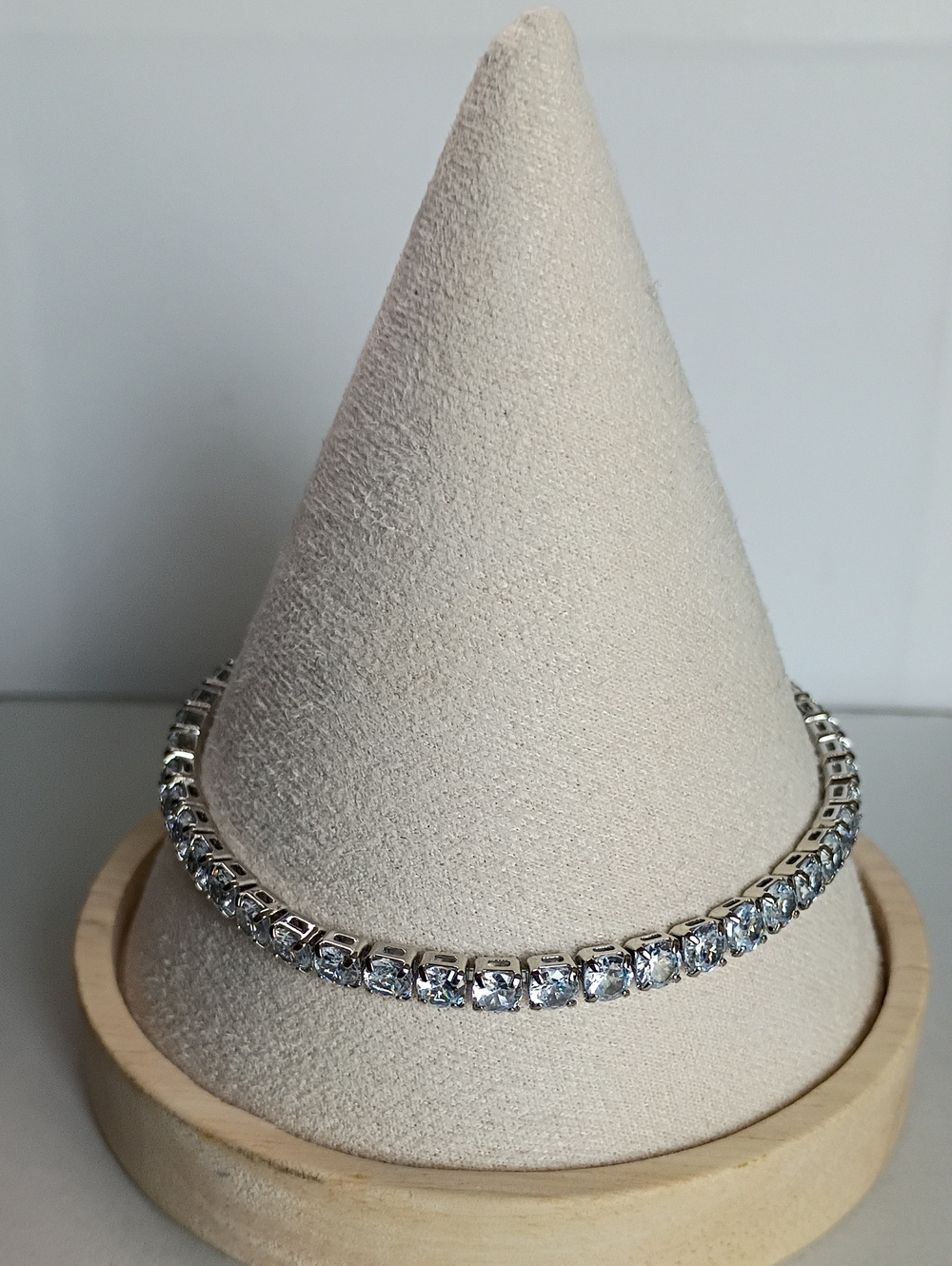 New Silver Tone Clear Crystal Tennis Bracelet